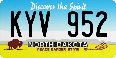 ND license plate KYV952
