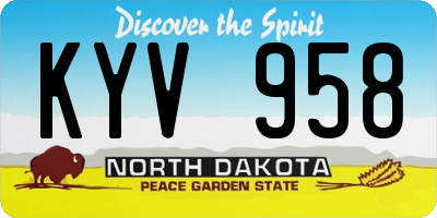 ND license plate KYV958