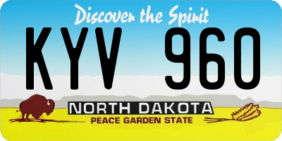 ND license plate KYV960