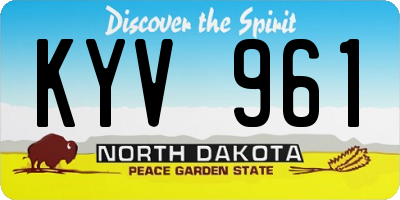 ND license plate KYV961