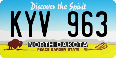 ND license plate KYV963