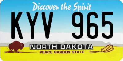 ND license plate KYV965