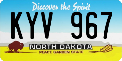 ND license plate KYV967