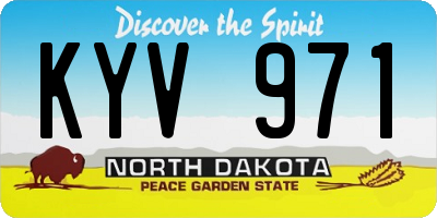 ND license plate KYV971