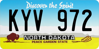 ND license plate KYV972