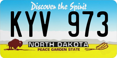 ND license plate KYV973