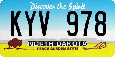 ND license plate KYV978