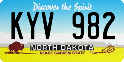 ND license plate KYV982