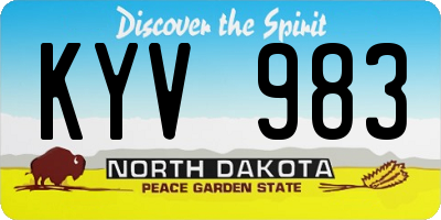ND license plate KYV983