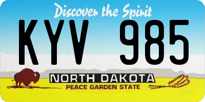 ND license plate KYV985