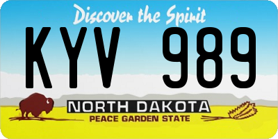 ND license plate KYV989