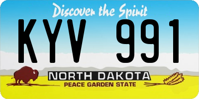 ND license plate KYV991