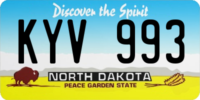 ND license plate KYV993