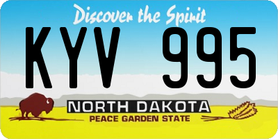 ND license plate KYV995