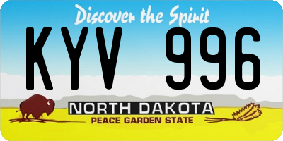ND license plate KYV996