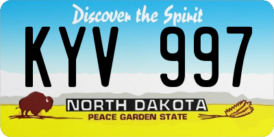ND license plate KYV997