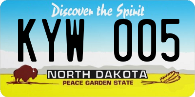 ND license plate KYW005