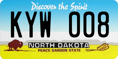 ND license plate KYW008