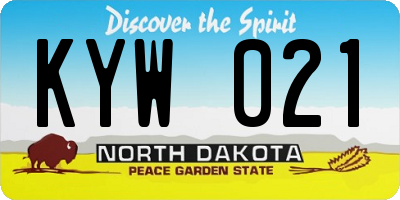 ND license plate KYW021
