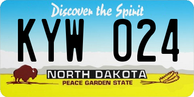 ND license plate KYW024