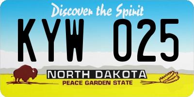 ND license plate KYW025