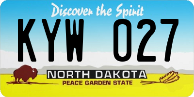 ND license plate KYW027