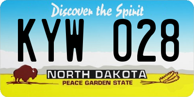 ND license plate KYW028