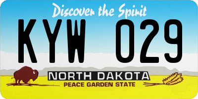 ND license plate KYW029