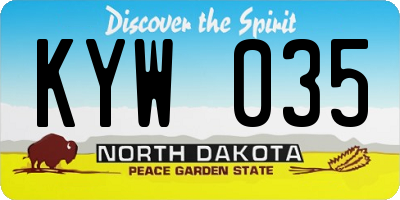 ND license plate KYW035