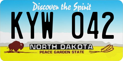 ND license plate KYW042