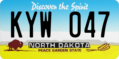 ND license plate KYW047