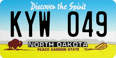 ND license plate KYW049