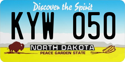 ND license plate KYW050