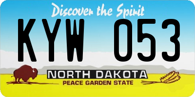 ND license plate KYW053