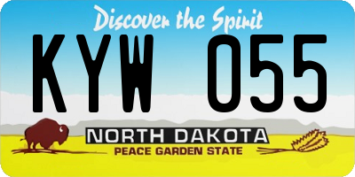 ND license plate KYW055