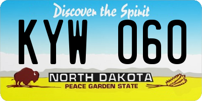 ND license plate KYW060