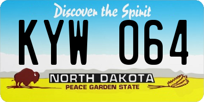 ND license plate KYW064