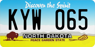 ND license plate KYW065