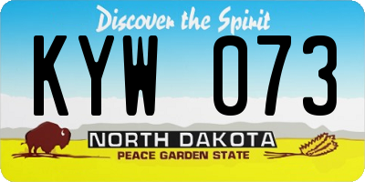 ND license plate KYW073