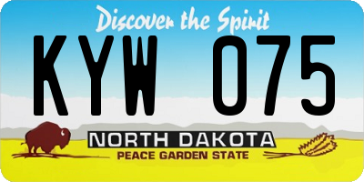 ND license plate KYW075