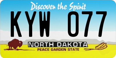 ND license plate KYW077