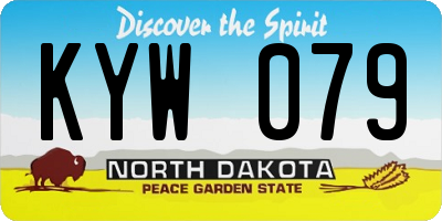 ND license plate KYW079