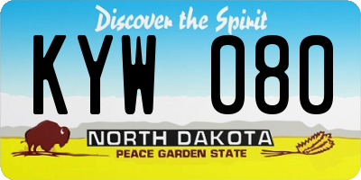 ND license plate KYW080