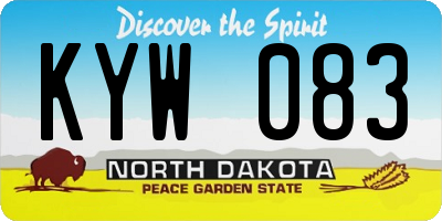 ND license plate KYW083