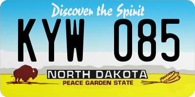 ND license plate KYW085
