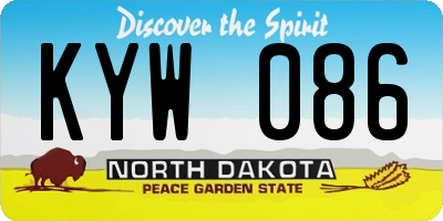 ND license plate KYW086