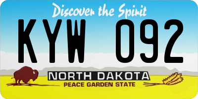 ND license plate KYW092