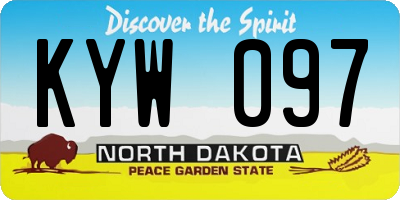 ND license plate KYW097