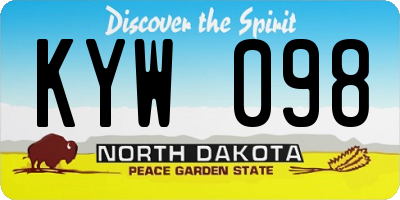 ND license plate KYW098