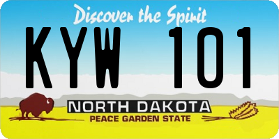 ND license plate KYW101